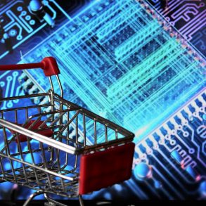 Carrinho de compra e troca de dados representando aumento do consumo online na blackfriday